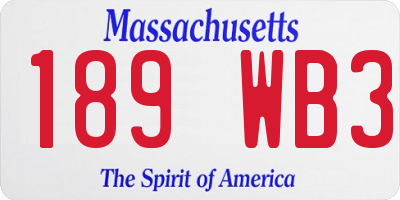 MA license plate 189WB3