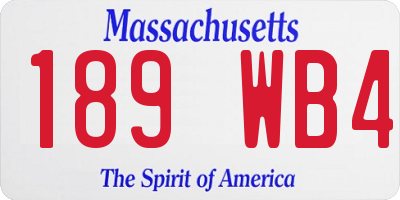 MA license plate 189WB4