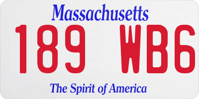 MA license plate 189WB6