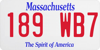 MA license plate 189WB7