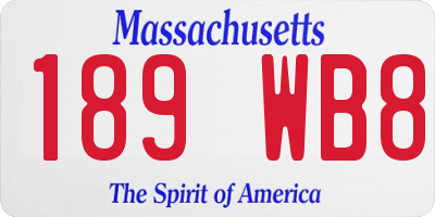 MA license plate 189WB8