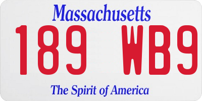 MA license plate 189WB9