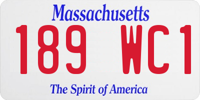 MA license plate 189WC1