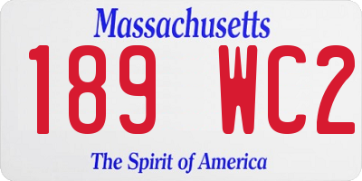 MA license plate 189WC2