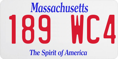 MA license plate 189WC4