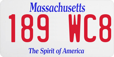 MA license plate 189WC8