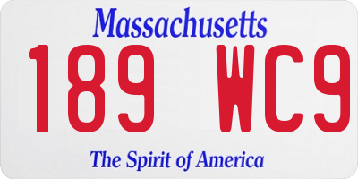 MA license plate 189WC9