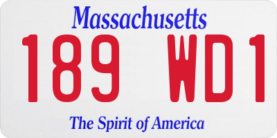 MA license plate 189WD1