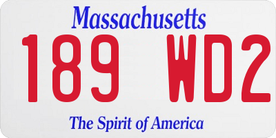 MA license plate 189WD2