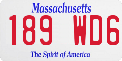 MA license plate 189WD6