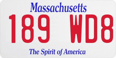 MA license plate 189WD8