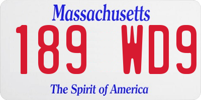 MA license plate 189WD9