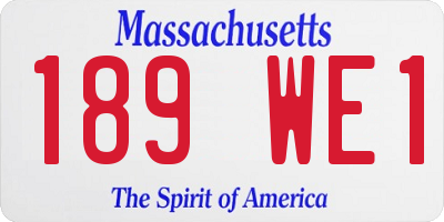 MA license plate 189WE1