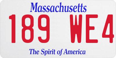 MA license plate 189WE4