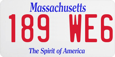 MA license plate 189WE6