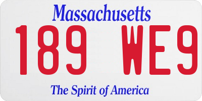 MA license plate 189WE9