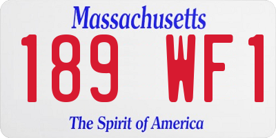 MA license plate 189WF1
