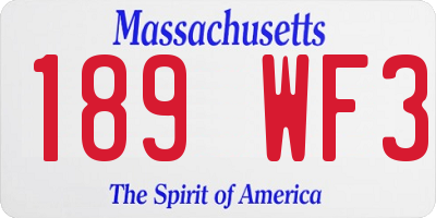 MA license plate 189WF3