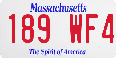 MA license plate 189WF4