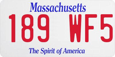 MA license plate 189WF5