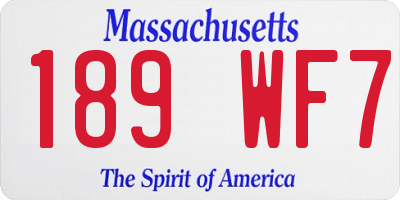 MA license plate 189WF7