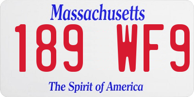 MA license plate 189WF9