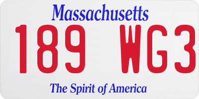 MA license plate 189WG3