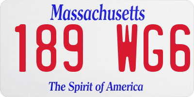 MA license plate 189WG6