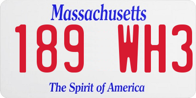 MA license plate 189WH3