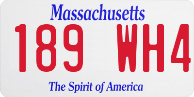 MA license plate 189WH4