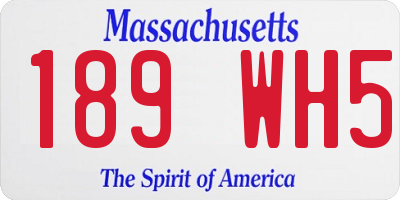 MA license plate 189WH5