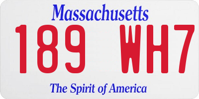 MA license plate 189WH7