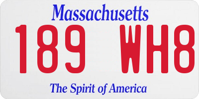 MA license plate 189WH8