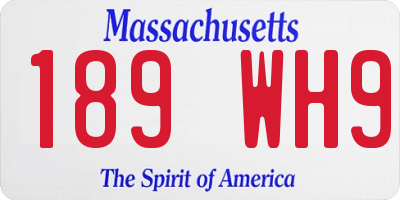 MA license plate 189WH9
