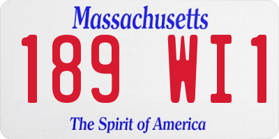 MA license plate 189WI1