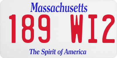 MA license plate 189WI2