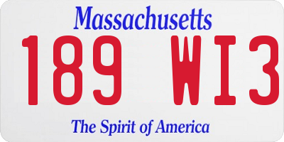 MA license plate 189WI3