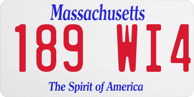MA license plate 189WI4