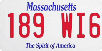 MA license plate 189WI6