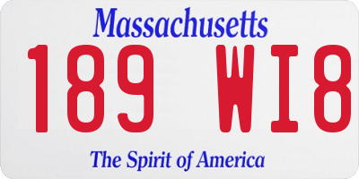 MA license plate 189WI8