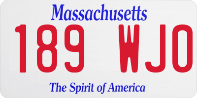 MA license plate 189WJ0