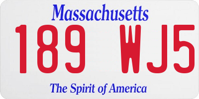 MA license plate 189WJ5