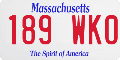 MA license plate 189WK0