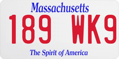 MA license plate 189WK9