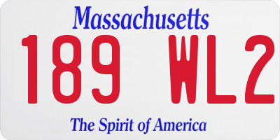 MA license plate 189WL2