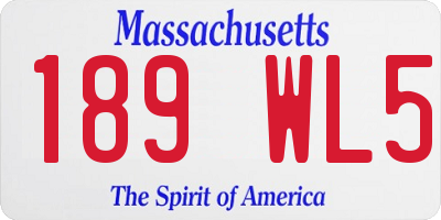 MA license plate 189WL5
