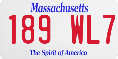 MA license plate 189WL7