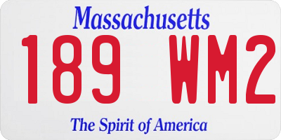 MA license plate 189WM2
