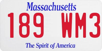 MA license plate 189WM3