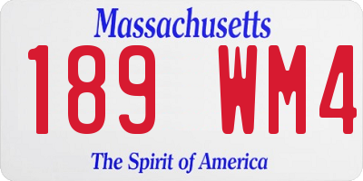 MA license plate 189WM4